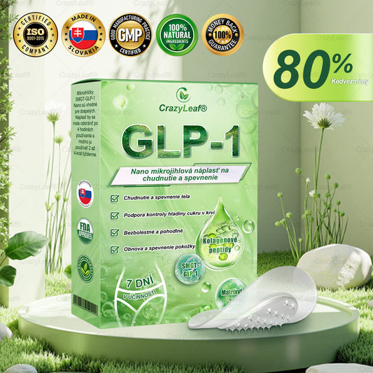 Klinicky overené na Slovensku | Oficiálny obchod | CrazyLeaf® SMGT-GLP-1 Nano mikrojihlová náplasť s kolagénom a Matrixylom 3000 Zameriava sa na problémy ako obezita, ochabnutá pokožka, vysoký krvný tlak, stukovatená pečeň, bolesti tela a ďalšie.
